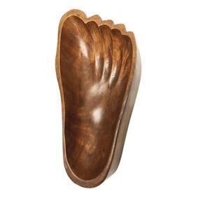 Vintage Handmade Wood Small Foot Bowl made in the Philippines